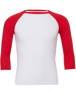 Bella + Canvas Unisex Three-Quarter Sleeve Baseball T-Shirt