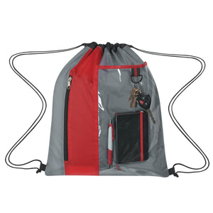 Sports Pack With Clear Pocket - Gray With Red