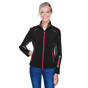 North End Ladies' Pursuit Three-Layer Light Bonded Hybrid Soft Shell Jacket with Laser Perforation