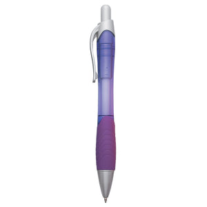 Rio Gel Pen With Contoured Rubber Grip - Translucent Purple