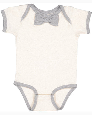 Infant Baby Rib Bow Tie Bodysuit - Natural Hth/Hth