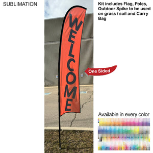 10' Small Feather Flag Kit, Full Colour Graphics, Outdoor Spike base and Bag Included.