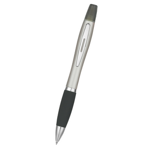 Twin-Write Pen With Highlighter (Silver With Black)