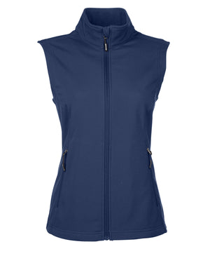 Core365 Ladies' Cruise Two-Layer Fleece Bonded Soft Shell Vest - Classic Navy