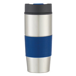 18 Oz. Stainless Steel Gripper Bottle - Silver With Blue