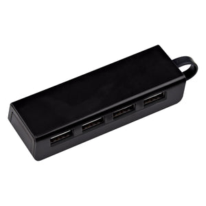 4-Port Traveler USB Hub With Phone Stand (Black)