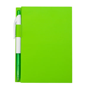 4" x 6" Notebook With Pen - Lime