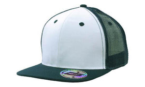 6 Panel Mesh Back Cap with Flat Peak - Custom Embroidered -