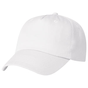 5 Panel Polyester Cap - White