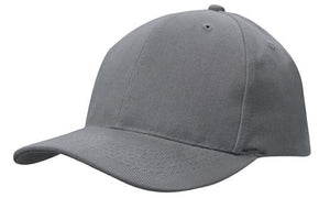 6 Panel Brushed Heavy Cotton Cap with Plastic Strap - Custom Embroidered -