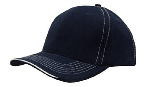 6 Panel BHC Cap with Contrast Sts & Sandwich - Custom Embroidered - HP4097 -