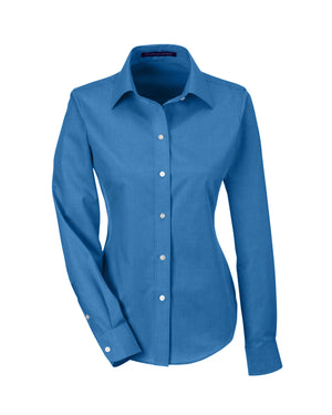 Ladies' Crown Collection® Solid Oxford Woven Shirt - French Blue