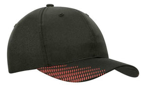 6 Panel Breathe P-Twill with Peak Print Cap - Custom Embroidered -