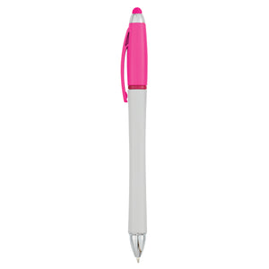 Harmony Stylus Pen With Highlighter - White With Fuchsia