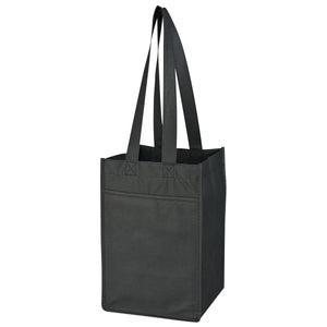 Non-Woven 4 Bottle Wine Tote HT_3324 - Black