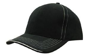 6 Panel BHC Cap with Contrast Sts & Sandwich - Custom Embroidered - HP4097 -