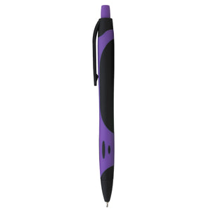 Sleek Write Two-Tone Rubberized Pen - Black With Purple