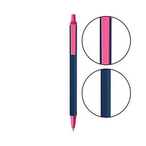 Metallic Dark Blue BIC® Clic Stic® Pen - Metallic Dark Blue With Pink