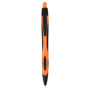 Sleek Write Two-Tone Rubberized Pen - Black With Orange