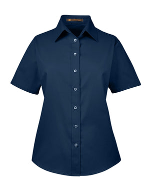 Ladies' Easy Blend™ Short-Sleeve Twill Shirt with Stain-Release - Navy