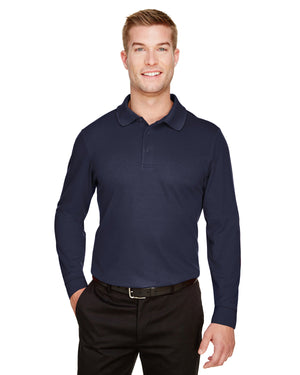 Devon & Jones CrownLux Performance® Men's Plaited Long Sleeve Polo