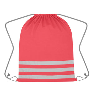 Reflective Safety Drawstring Bag - Pink