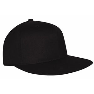 NU-FIT® "Flat" peak acrylic/spandex serge fitted cap - Custom Embroidered