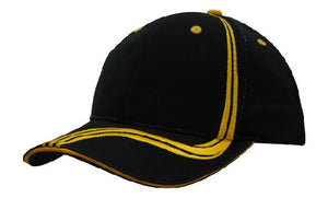 6 Panel BHC Cap Sand & Embroidered Lines - Custom Embroidered