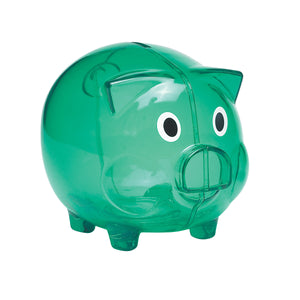 Plastic Piggy Bank - Translucent Green