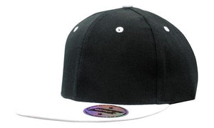 6 Panel American-T Flat Peak 2 Tone Cap - Custom Embroidered