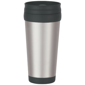 16 Oz. Stainless Steel Tumbler With Slide Action Lid And Plastic Inner Liner - Silver