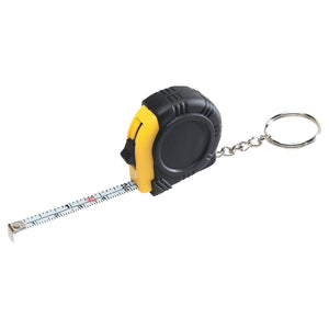 Rubber Tape Measure Key Tag With Laminated Label