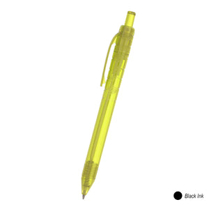 Oasis Recycled Bottle Pen - Translucent Yellow with Black Ink