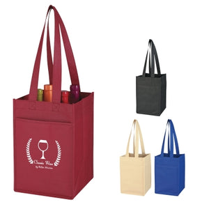 Non-Woven 4 Bottle Wine Tote