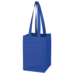 Non-Woven 4 Bottle Wine Tote HT_3324 - Royal Blue