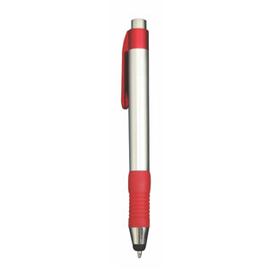 Satellite Plastic Plunger Action Pen with Soft Stylus