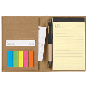 MeetingMate Notebook With Pen And Sticky Flags - Natural