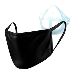 3 Layer Reusable Face Mask with Pocket - Black with Respire