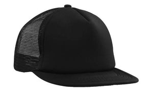 5 Panel Mesh Back Cap with Flat Peak - Custom Embroidered