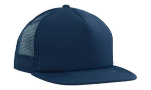 5 Panel Mesh Back Cap with Flat Peak - Custom Embroidered