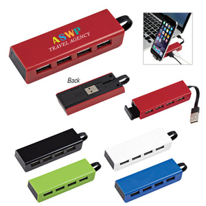 4-Port Traveler USB Hub With Phone Stand