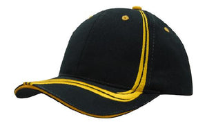 6 Panel BHC Cap Sand & Embroidered Lines - Custom Embroidered