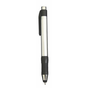 Satellite Plastic Plunger Action Pen with Soft Stylus