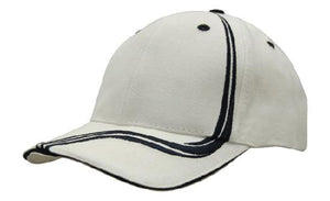 6 Panel BHC Cap Sand & Embroidered Lines - Custom Embroidered