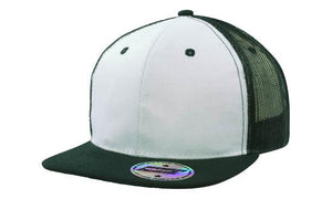 6 Panel Mesh Back Cap with Flat Peak - Custom Embroidered