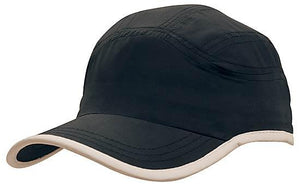 6 Panel Microfiber Sports Cap - Custom Embroidered