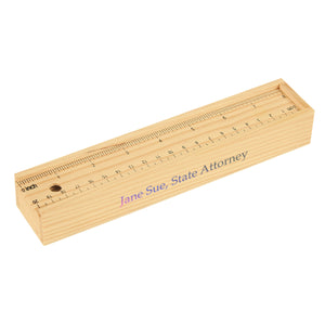 Coloured Pencil Set In Wooden Ruler Box