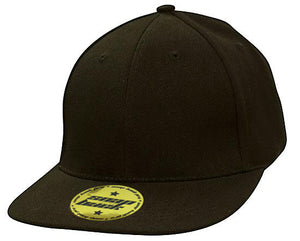 6 Panel American Twill Flat Peak Cap - Custom Embroidered