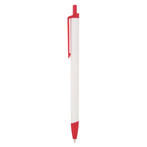 Slim Click Pen - White With Red